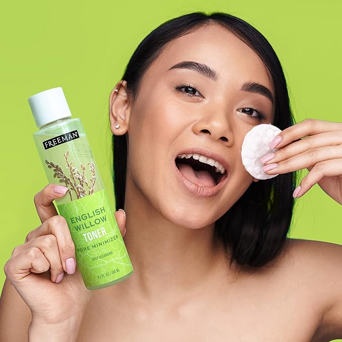 Freeman Exotic Blends Deep Cleansing English Willow Toner, Removes Makeup, Dirt, & Impurities, Clarifying Facial Toner, Pore-Minimizing, Hydrating Skincare Essential, 6.1 fl.oz./180 mL Bottle