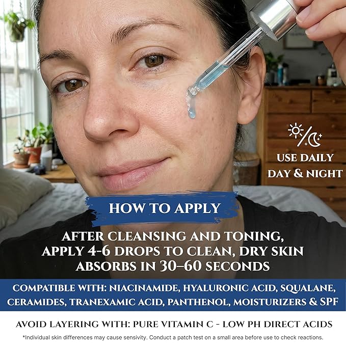 Copper Peptides Serum for Face, 2% Copper Peptide with 4% Epidermal Growth Factor (EGF Serum), Niacinamide, Ceramides, Squalane & Hyaluronic Acid, Multi Peptide, Collagen Peptide Complex, 1 fl oz