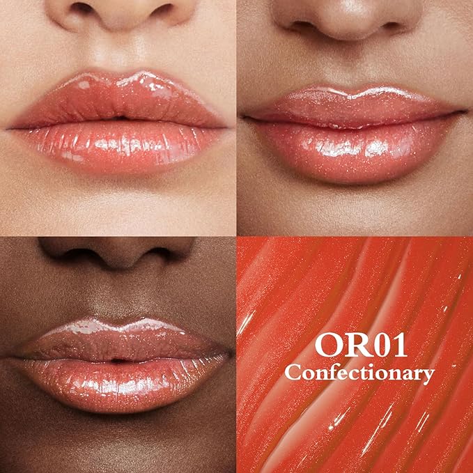 FOCALLURE Sparkling Gem Lip Plump, Hydrating & Volumizing Lip Plumper Gloss Balm, High-Shine Lip Plumping Pen, Plumps & Moisturizes, Vegan & Cruelty-Free, CONFECTIONARY