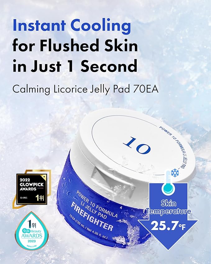 It’S SKIN LI Calming Jelly Pad with Licorice Root Extract, Azulene and Chamomile Extract - Moisturizing and Soothing Facial Toner Pads for All Skin Type, 70 Sheet (4.05 fl.oz.)