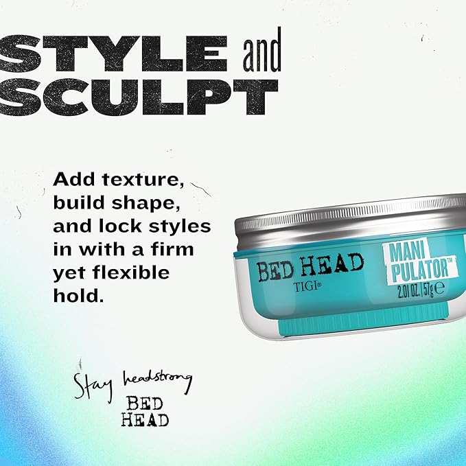 TIGI Bed Head Manipulator Hair Putty 2-Pack – Firm Hold Paste, Hair Styling Products for Women and Men, Frizz Control, Anti-Humidity, Tropical Fruit Fragrance, 2.01 Oz Ea
