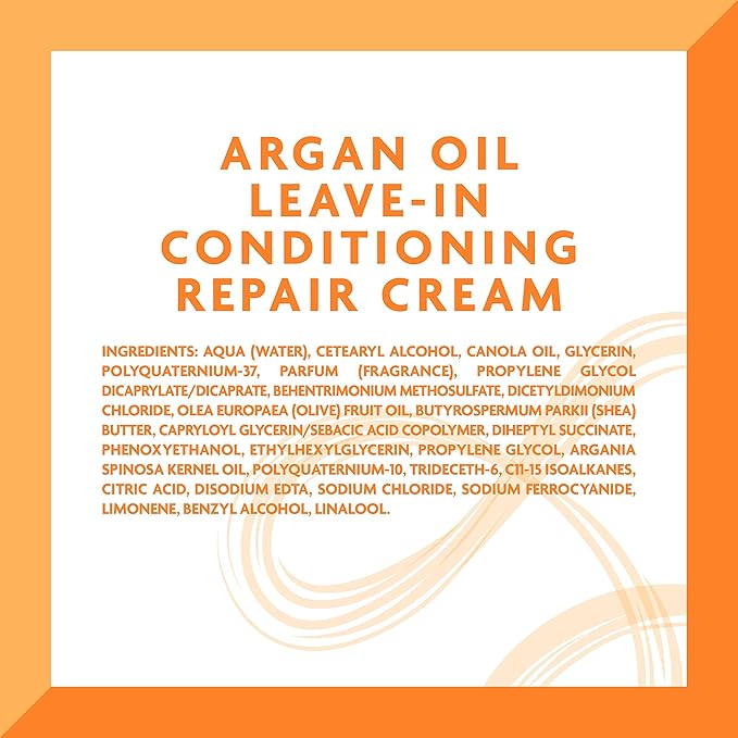 Cantu Leave-In Conditioning Repair Cream, 16 oz | Argan Oil | Pack of 2