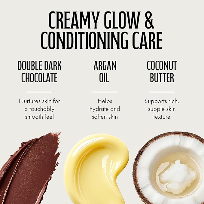 Brown Sugar White Chocolate Tan Extender & Moisturizer for Dark Tans, Moisturizing Lotion for All-Day Hydration & Glow with Dark Chocolate, Argan Oil & Coconut Butter Blend, 18 Fl Oz