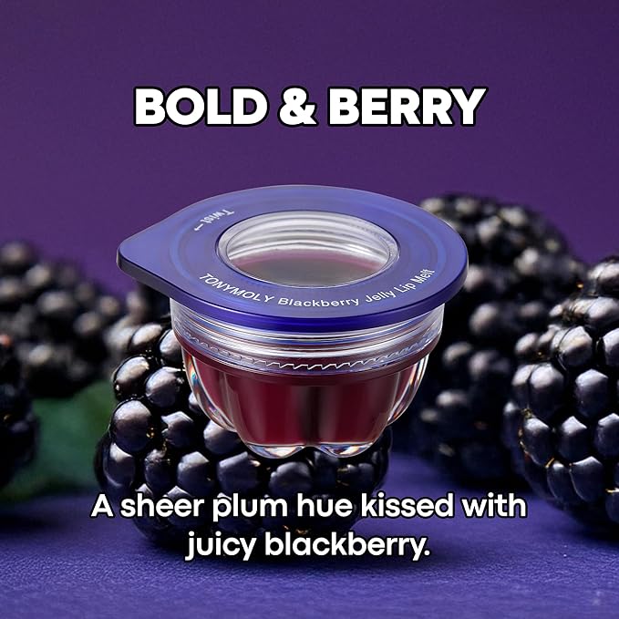 TONYMOLY Jelly Lip Melt, Moisturizing, Hydrating & Nourishing Lip Balm Treatment, Blackberry 0.31 oz.