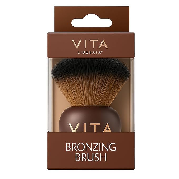 VITA LIBERATA Kabuki Bronzing Brush, Washable & Reusable, Super Soft Bristles for Flawless Application, for Bronzing Powder, Perfect Blend, Vegan and Cruelty Free