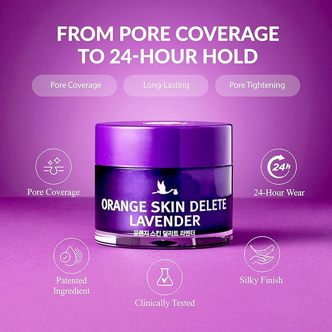 Orange Skin Delete Lavender Pore Primer Korean Makeup 30g 1.06 oz