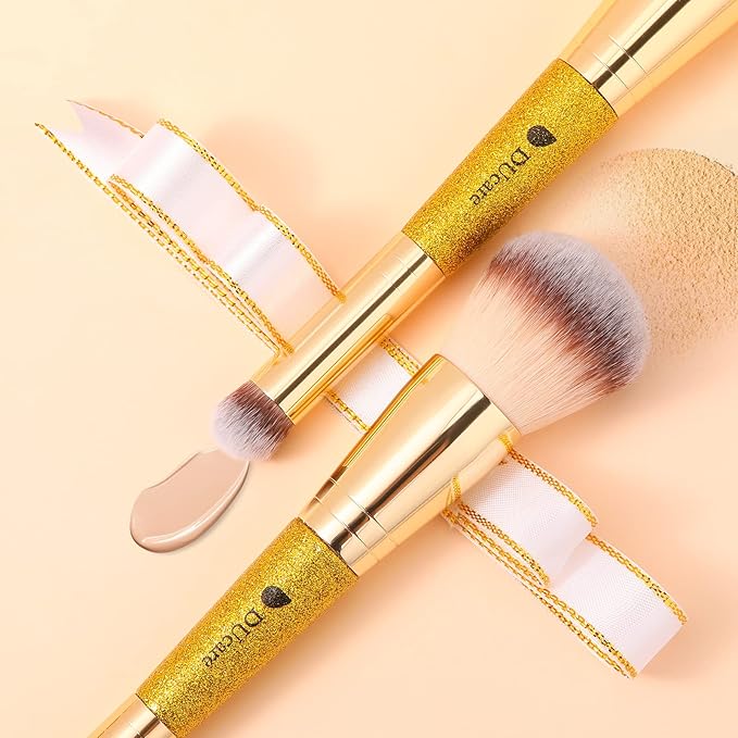 DUcare Powder Brush Concealer Foundation Makeup Brushes Double Ended Perfect for Rounded Taperd Liquid, Cream, Powder,Blending, Buffing