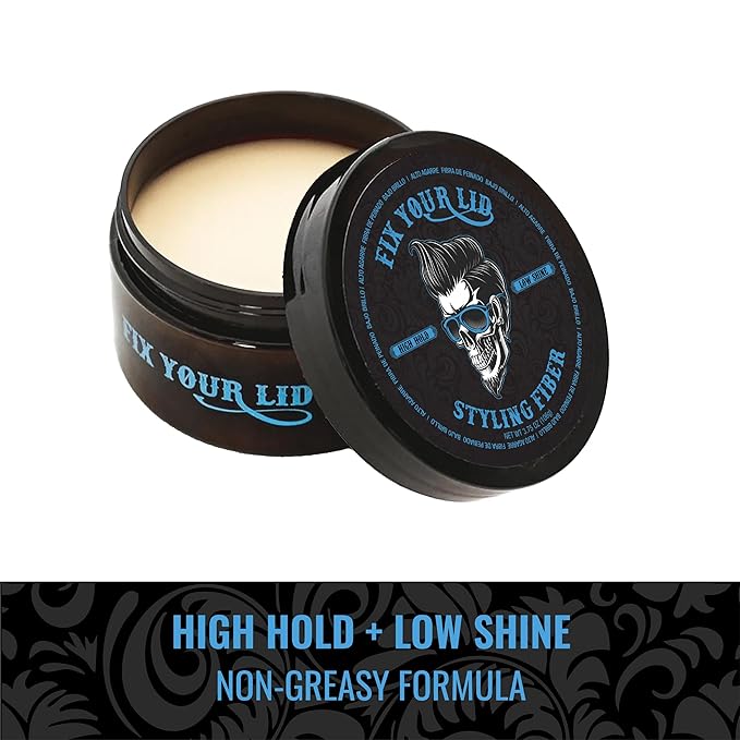 Fix Your Lid-Hair Styling Fiber for Men's and Boys' Short, Choppy Hair Types with High Hold and Low Shine, Infused with Pleasant Citrus Scent, Paraben and Phthalate Free,3.5 oz
