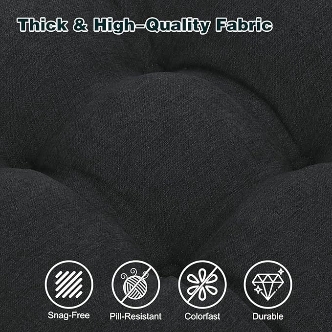 baibu Memory Foam Small Recliner Cushions with Lumbar Support Pillow Set, 18x16x4 Inch Dual-Layer Design Non-Slip Recliner Seat Cushion & Back Support Pillow for Reduce Hip & Lumbar Pain, Black