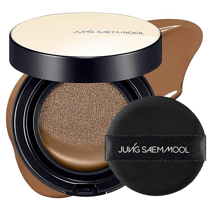 JUNG SAEM MOOL Essential Skin Nuder Cushion | Natural Finish, Buildable Coverage Cushion Foundation by Korean Makeup Artist (Refill Not Included, 0.49 Fl Oz), 36N Almond