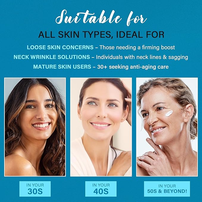 Tighten and Lift Neck Cream: Instant Face Lift Cream - 6-in-1 Anti-Aging Face Moisturizer for Anti-Wrinkle Firm - Collagen Retinol Peptides & Hyaluronic Acid Neck Firming Cream for Skin Care