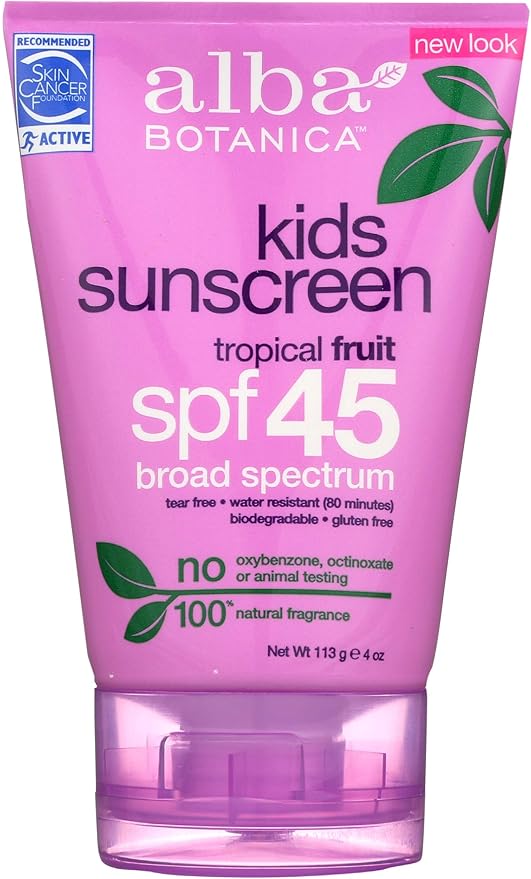 Alba Botanica Natural Protection Very Emollient SPF 45 Sunscreen, 4 Ounce