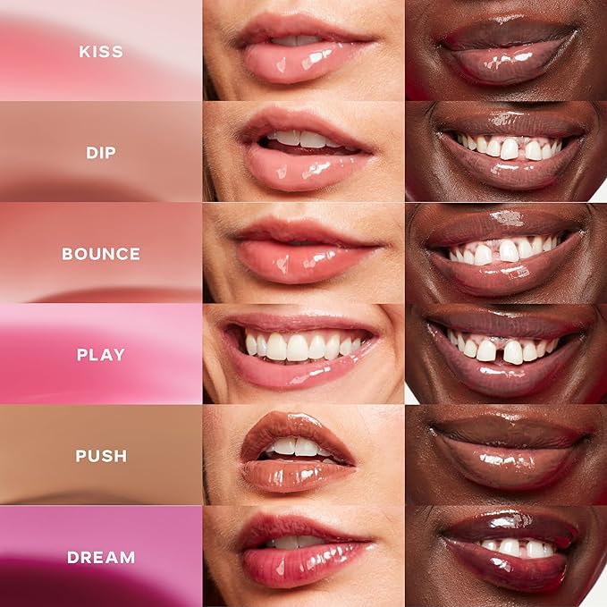 Saie Glossybounce - Hydrating Lip Gloss and Tinted Lip Oil Hybrid with Hyaluronic Acid & Jojoba Oil for Non-Sticky, Ultra-Shiny, Plump & Soft Lips - Everyday Makeup Essential - Dream (.17 oz)