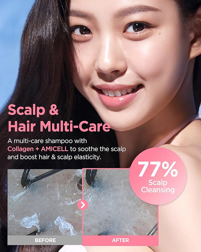 JENNYHOUSE Salon Therapy Damage Care Shampoo - Korean Beauty Hair Strengthening Nourishing with Collagen, Panthenol - Floral Scent - Healthy Scalp & Hair Care, 16.9 fl.oz