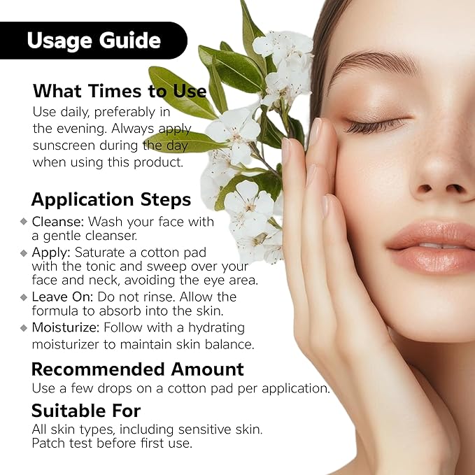 C Vitamin Face Tonic, 3-O Ethyl Ascorbic Acid, Arbutin, Panthenol, Brightening Toner, Daily Gentle Care for Smoother, Hydrated Skin