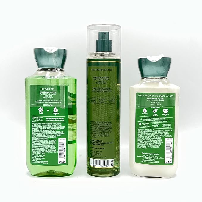 Watermelon Mojito Bath & Body 3-Piece Bundle | Body Lotion, Shower Gel and Fine Fragrance Mist