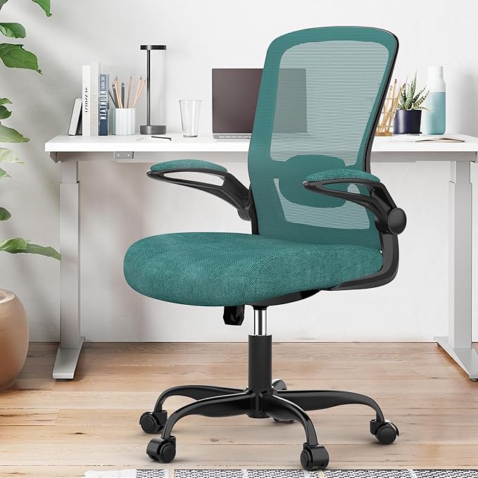 Mimoglad Office Chair, Ergonomic Desk Chair with Adjustable Lumbar Support, High Back Mesh Computer Chair with Flip-up Armrests- Task Chairs, Executive Chair for Home Office