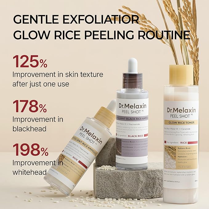 Dr.Melaxin peel shot care set black rice peeling white rice peel shot toner korean skin care cosmetics