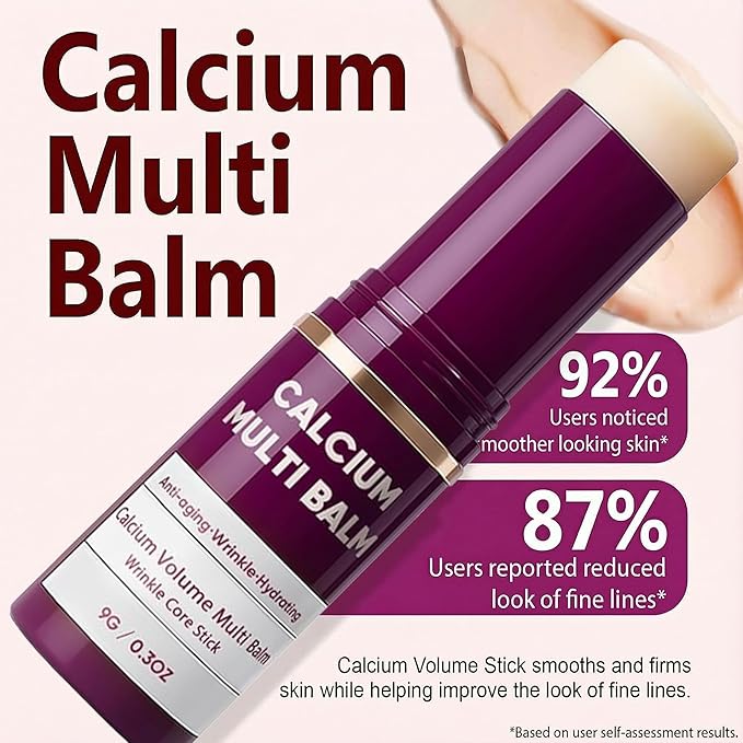 2 PCS Calcium Multi Balm Stick, Intensive Anti-Aging Repair Calcium Volume Multi Balm - Korean Collagen Firming Stick with Vitamin D for Hydrating Lifting Treatment, Wrinkles on Face, Eyes, Neck