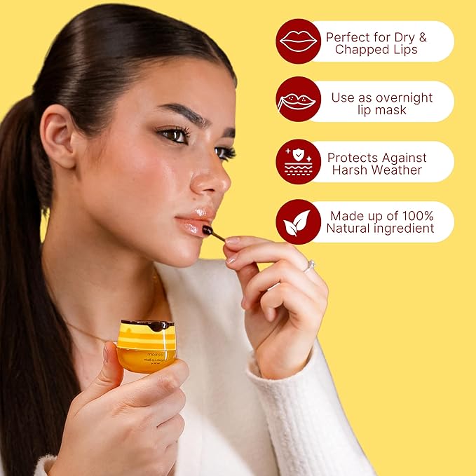 Original My Bee Balm Lip Balm – Propolis Hydrating Balm – Honey Pot for Dry, Chapped & Cracked Lips – Deeply Moisturizes & Hydrates Lips with Organic Beeswax & Vitamin E