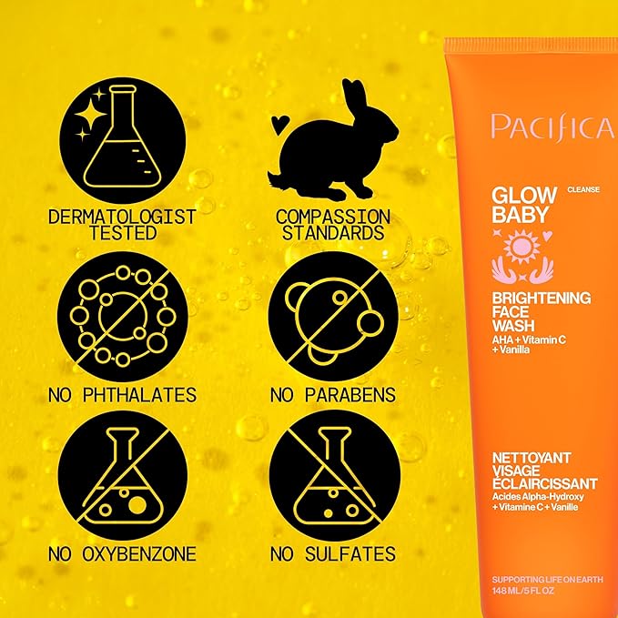 Pacifica, Face Wash Brightening Glow Baby, 1.4 Fl Oz