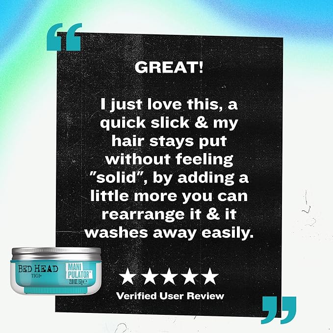 TIGI Bed Head Manipulator Hair Putty 2-Pack – Firm Hold Paste, Hair Styling Products for Women and Men, Frizz Control, Anti-Humidity, Tropical Fruit Fragrance, 2.01 Oz Ea