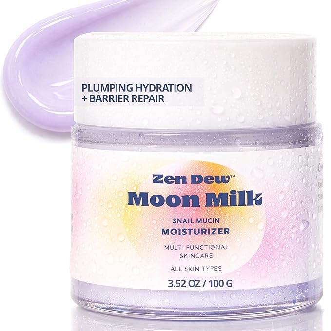Moon Milk Snail Mucin Moisturizer Gel Cream (3.52 oz) Korean Snail Mucin Serum Cream that Replenishes Moisture & Leaves Skin Brighter, Plumper, Soothed & Smooth