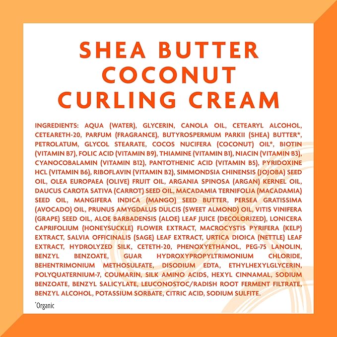Cantu Coconut Curling Cream for Natural Hair with Pure Shea Butter, 12 oz (Pack of 2)