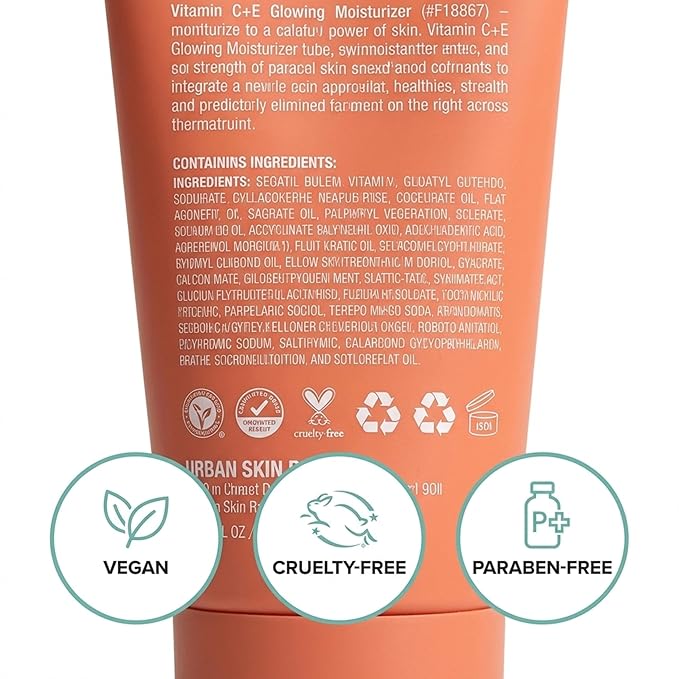 Urban Skin Rx® Vitamin C + E Glowing Moisturizer, Lightweight Antioxidant-Rich Daily Moisturizer for Combination Skin, Multi-Vitamin Complex Smooths Texture & Reduces Appearance of Wrinkles, 1.7 Oz