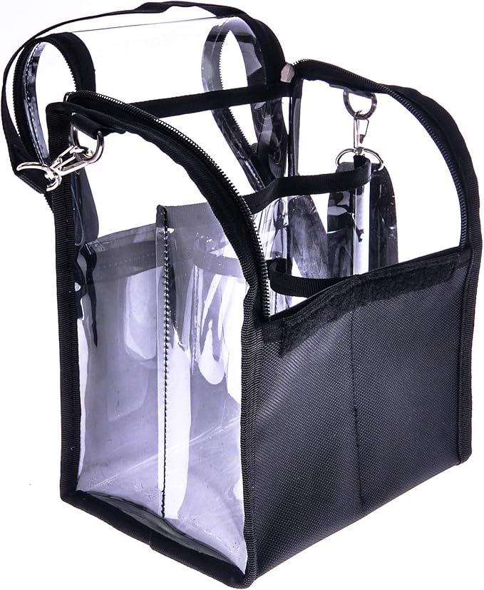 Trave Medium Makeup Brush Buddy Makeup Brush Holder Bag Cosmetic Kits Beauty Accessories Storage Organizer Bag with 4 Dividers & Shoulder Straps