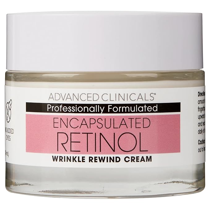 Advanced Clinicals Retinol Cream Face Moisturizer | Encapsulated Retinol Lotion For Face With Ferulic Acid + Vitamin E To Soften Appearance Of Crepey Skin & Look of Fine Lines & Wrinkles, 2.5 Fl Oz