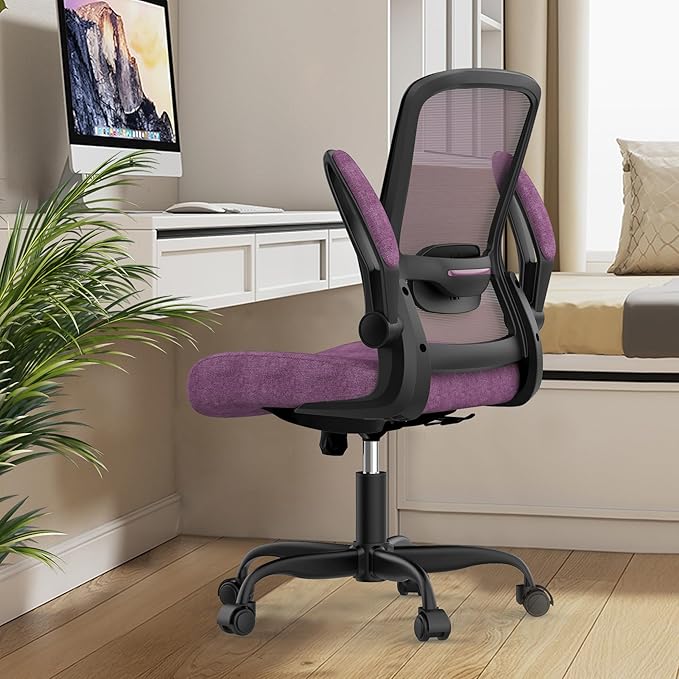 Mimoglad Office Chair, Ergonomic Desk Chair with Adjustable Lumbar Support, High Back Mesh Computer Chair with Flip-up Armrests-Task Chairs, Executive Chair for Home Office