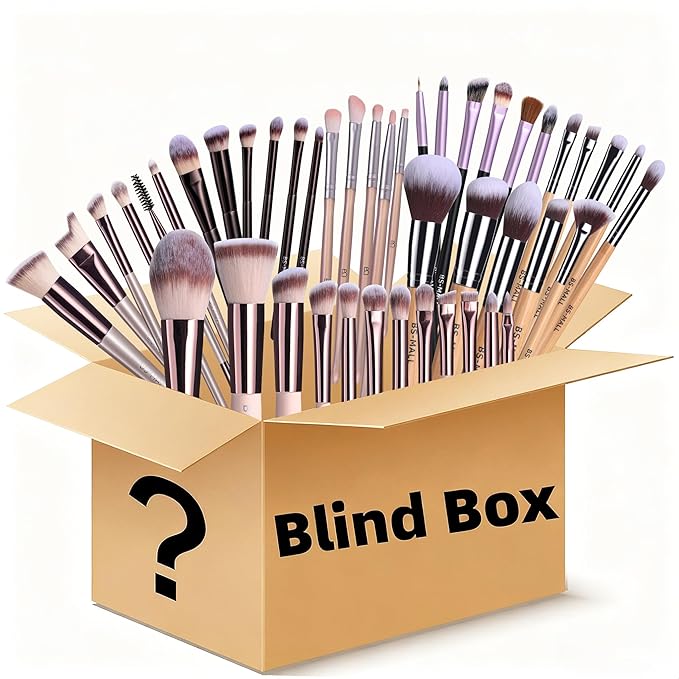 BS-MALL Makeup Brushes & Beauty Tools Assortment Box – Curated Collection of Makeup Brushes, Makeup Bag, Makeup Sponge, Hair Ties & More Professional Beauty Tools for Daily Use & Travel(S)