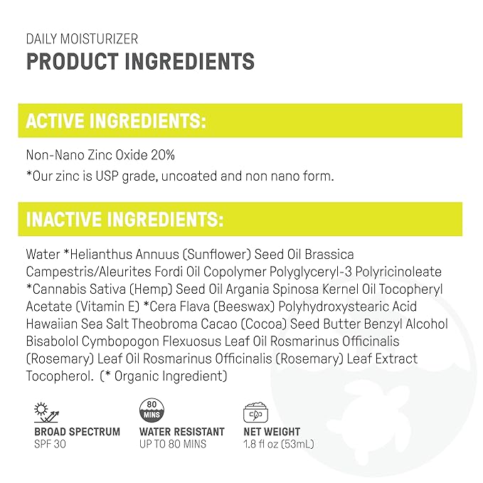 Raw Elements Daily Lifestyle Moisturizer Bio-Resin Tube - SPF 30, UVA-UVB Protection, Non-Nano Zinc, Reef-Safe, Water Resistant, 1.8 oz 2PK
