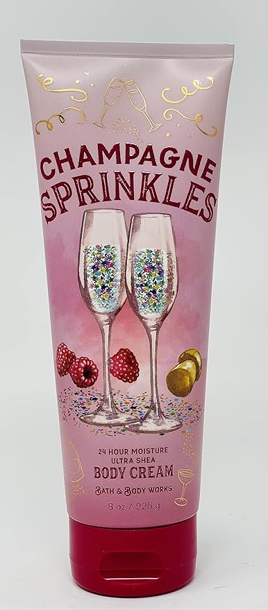 Bath & Body Works Champagne Sprinkles Signature Collection Ultra Shea Body Cream 8 Ounce (Champagne Sprinkles)