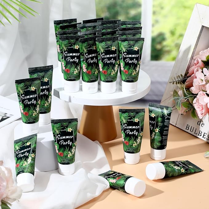 12 Pcs Mini Sunscreen Bulk for Summer Travel Size Spf 30 Water Resistant Sunscreen Lotion Bulk for Thank You Gifts Hawaiian Wedding Bridal Party Favors for Pool Wedding(Tropical)