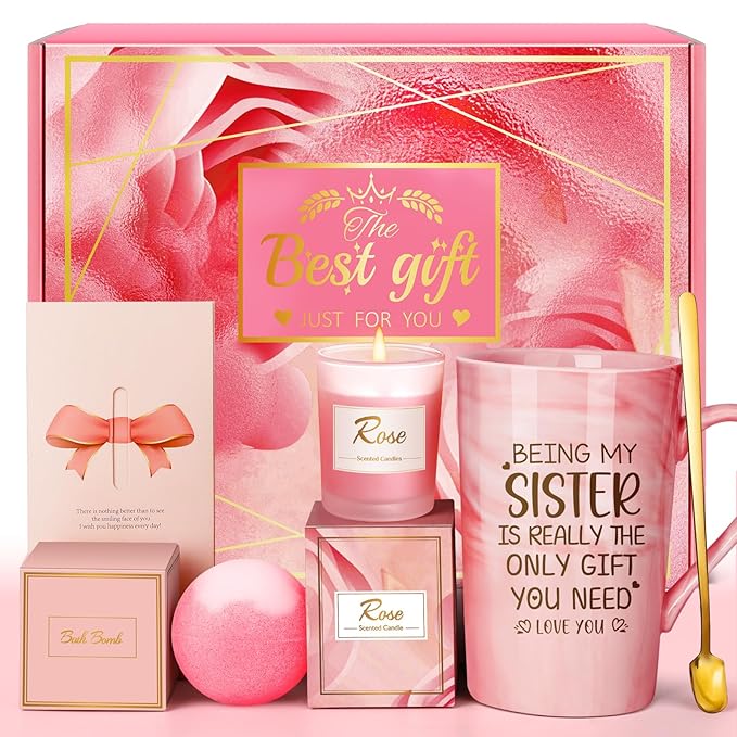 Mothers Day Gifts for Sisters from Sister: Eletorot Spa Relaxation Baskets Set for Adult, Teen, Twin, Younger, Older Sisters, Unique Gift ideas for Christmas, Valentines, Birthday, Easter, Graduation