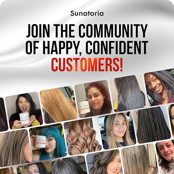 SUNATORIA Korean Keratin Hair Mask for Damaged Hair - Deep Conditioning Treatment with Hydrolyzed Silk, Argan Oil & 8 Amino Acids | Strengthens, Smooths & Nourishes, Sulfate-Free | 8.4 fl oz