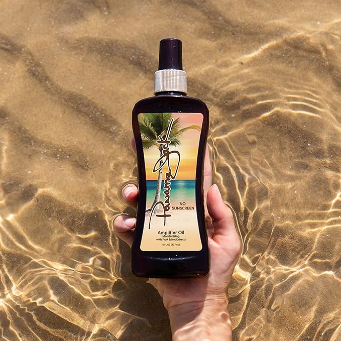 Panama Jack Amplifier Suntan Oil - Contains No Sunscreen Protection (0 SPF), Light Formula with Exotic Oils, Fruit and Nut Extracts, Tropical Fragrance, 8 FL OZ (Pack of 6)