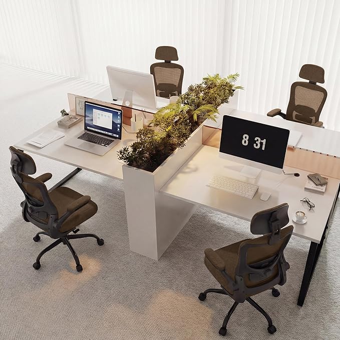 Ergonomic Office Chair, High Back Mesh Desk Chair with Adjustable Lumbar Support & Headrest, Flip-up Armrest, Computer Task Chairs for Home and Executive Office (B-Brown)