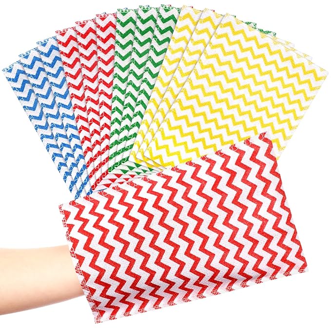 Tatuo 12 Pieces Korean Exfoliating Mitt Glove Italy Towel Body Skin Scrubber Exfoliating Scrubber for Remove Dead Skin Washcloth Korean(Small,Green, Red, Yellow, Blue)