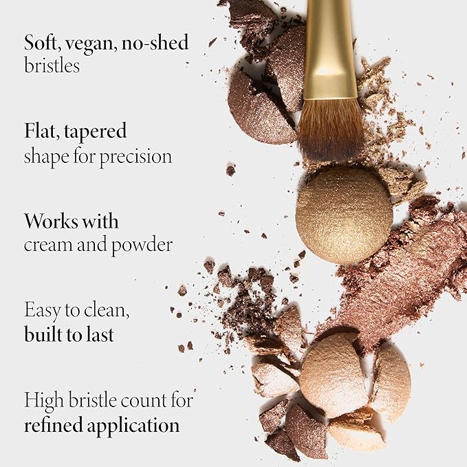 LAURA GELLER All-Over Eye Shadow Brush - Tapered Eyeshadow Brush with High Bristle Count - Ultra-Soft Eyeshadow Blending Brush for Precision Application & Shading - Vegan & Cruelty-Free