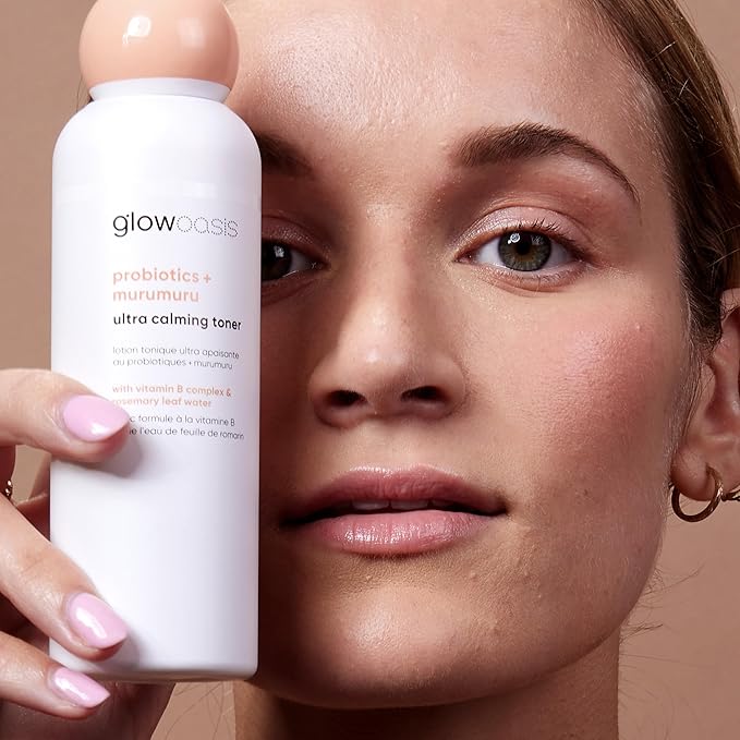 glowoasis Probiotics + Murumuru Ultra Calming Facial Toner | Hydrating Toner | Face Toner for Women and Men | Face Toner | Fragrance-Free Toner for Sensitive Skin