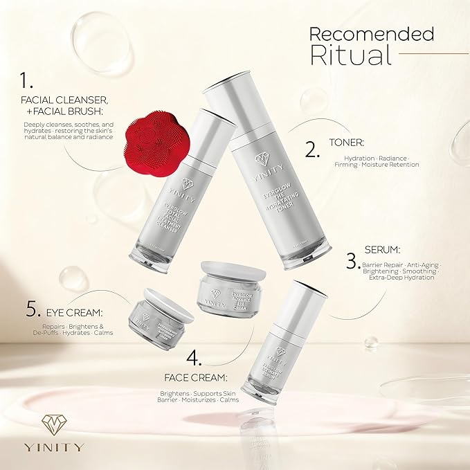 6-Step Korean Anti-Aging Skincare Set + Sonic Brush | Retinol, Vitamin C, Collagen, Snail Mucin | Mother's Day Gift for Women | Complete Facial Routine System