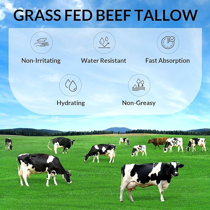 Beef Tallow Sunscreen for Skin Face Body, 3.17 OZ: Natural Sunscreen No Chemicals for All Skin Types, Organic cream of Summer Outdoor Travel, Deep Hydration & Non-Greasy