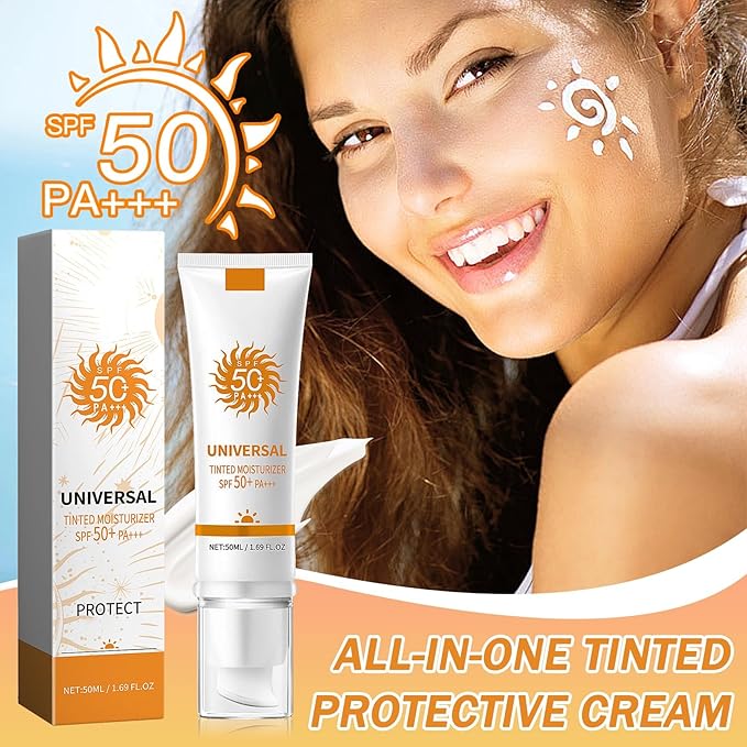 Face Sunscreen Cream SPF 50+ PA+++,Moisturizing Sunscreen for Face,Long Lasting Refreshing Tinted Facial Moisturizer Sunblock for Women Men,Non-greasy Travel Size Facial Sun Screen Lotion B