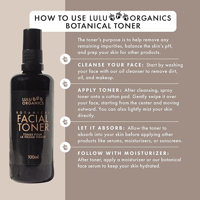 Botanical Face Toner with Witch Hazel for Oily Skin, Natural Skin Care and Beauty Formula for Gentle Cleansing, Deep Hydration, and Balance, Refreshing Daily Facial Mist Toner, 100ml