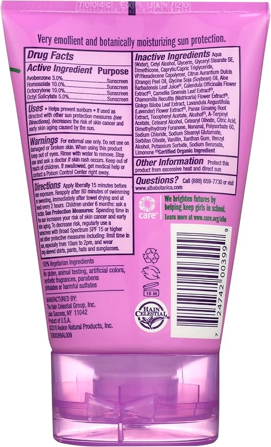 Alba Botanica Natural Protection Very Emollient SPF 45 Sunscreen, 4 Ounce