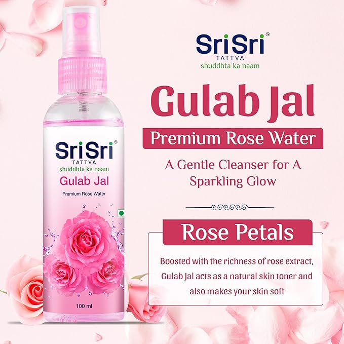 Sri Sri Tattva Gulab Jal, 100ml (Pack of 3)