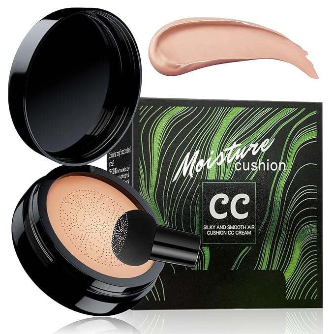 Foundation for Older Women - Air Cushion CC Cream Foundation Makeup, BB Cream Concealer Full Coverage Moisturizing Concealer Brighten Long-lasting (Nude)